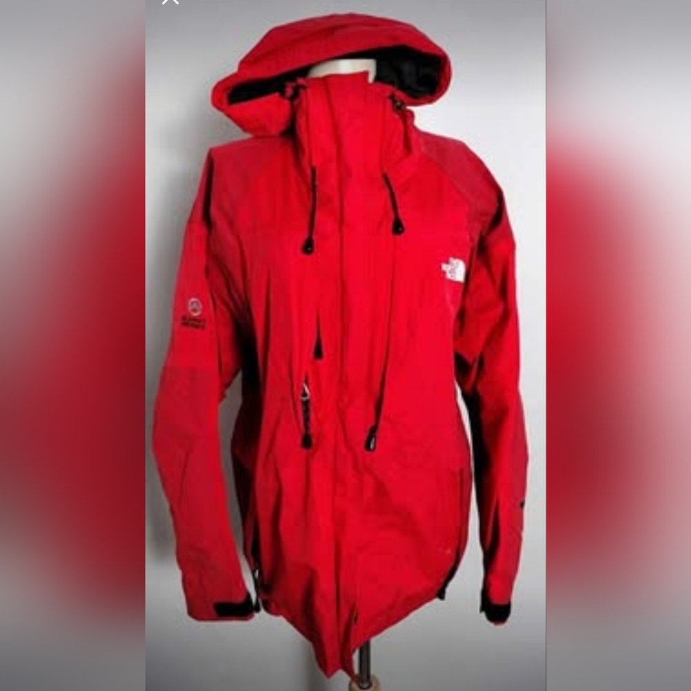 The North Face Women Red Orange Summit Series Windbreaker Gortex Jacket Coat XS